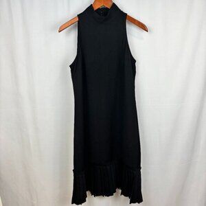 Lumiere Black Sleeveless Dress w/ Pleated Hem